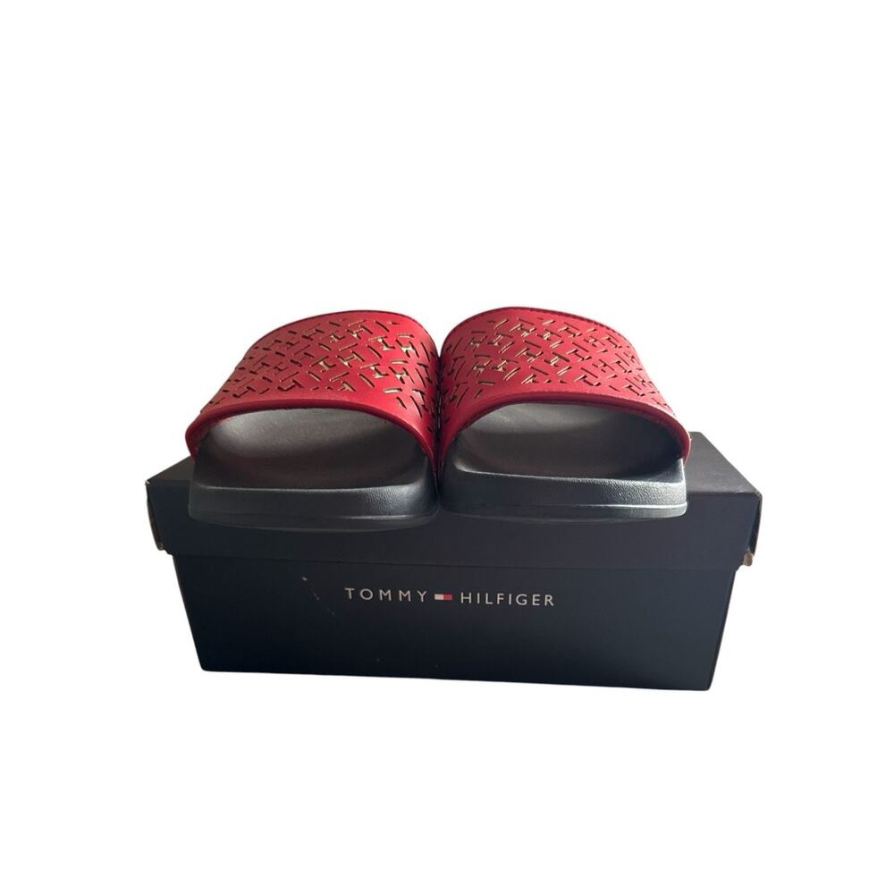 Tommy Hilfiger Slides Women’s Size 7m Red And Blue